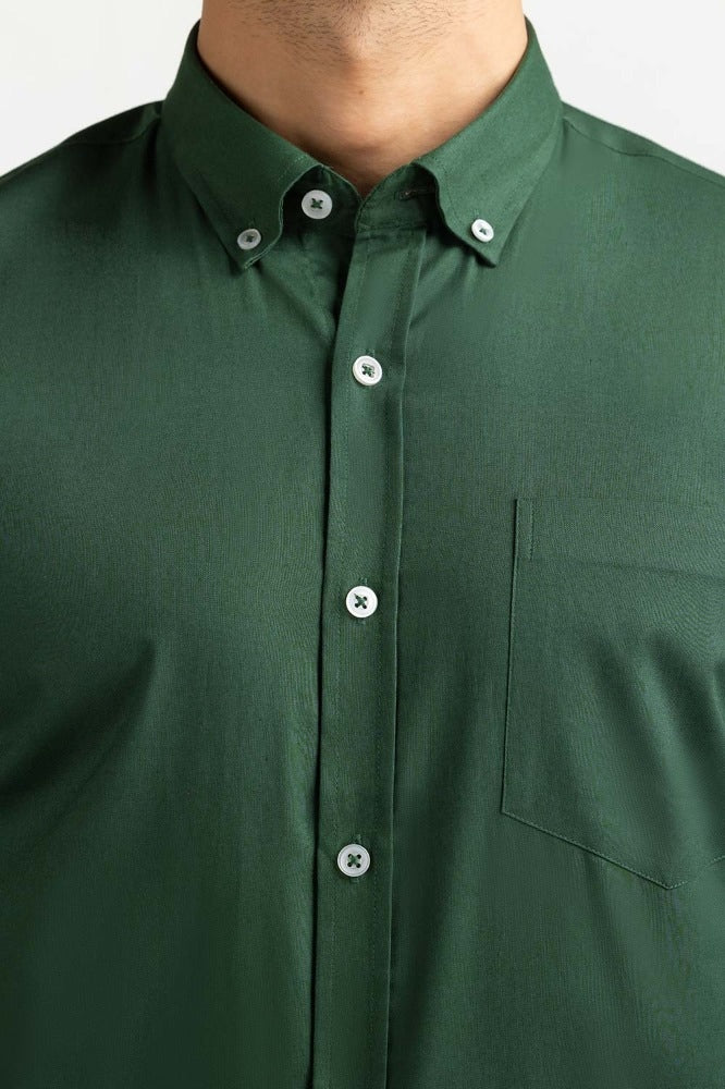 Green Basic Dyed Formal Shirt MN-FS-PD23-003