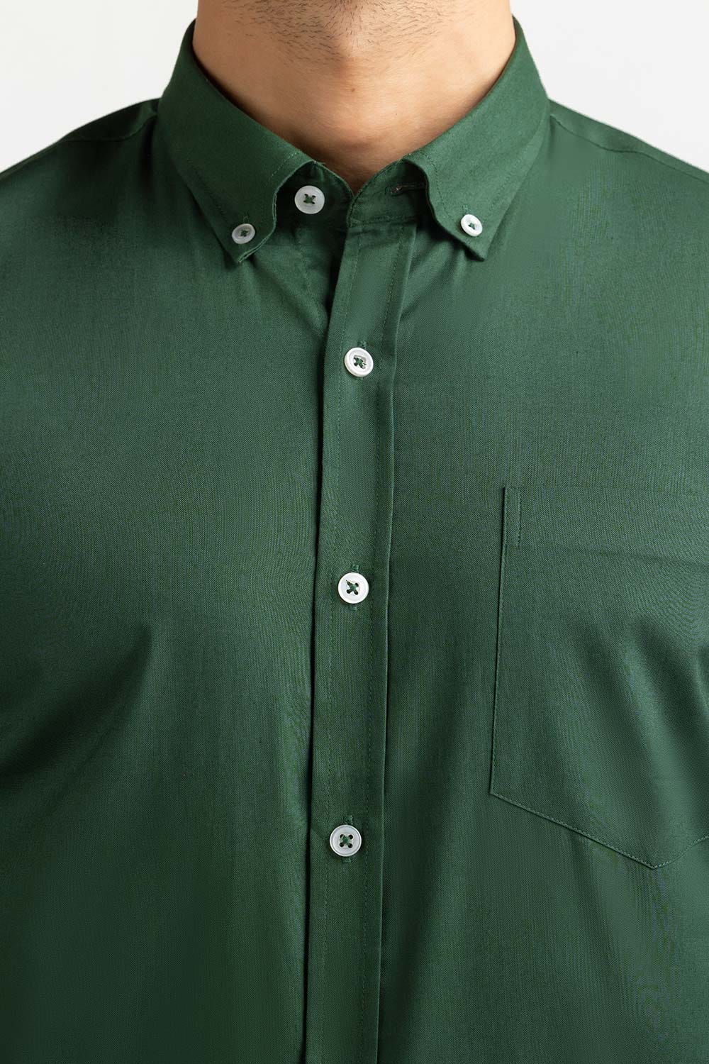 Green Basic Dyed Formal Shirt MN-FS-PD23-004