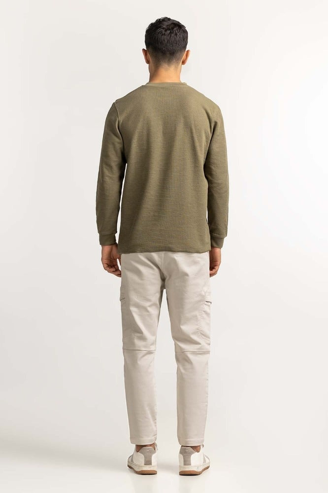 Green Basic Henley MN-HNL-FS-WS23-003