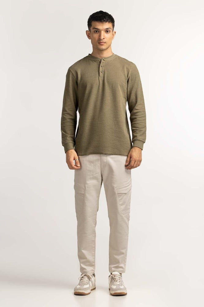 Green Basic Henley MN-HNL-FS-WS23-003