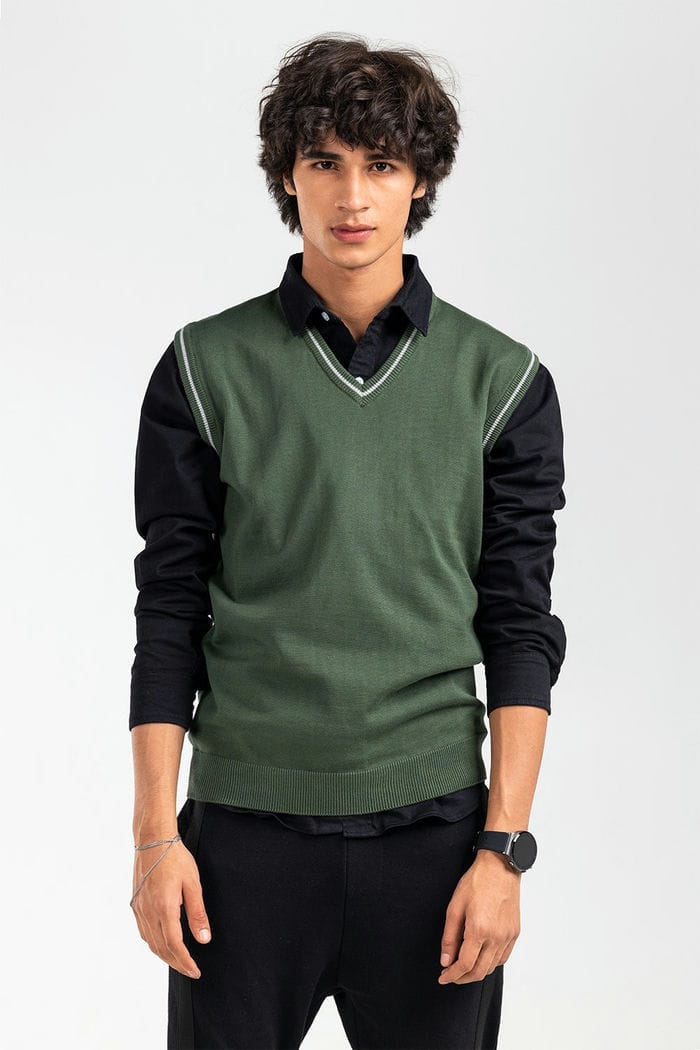 Green Basic Sweater SL-SWT-D22-01