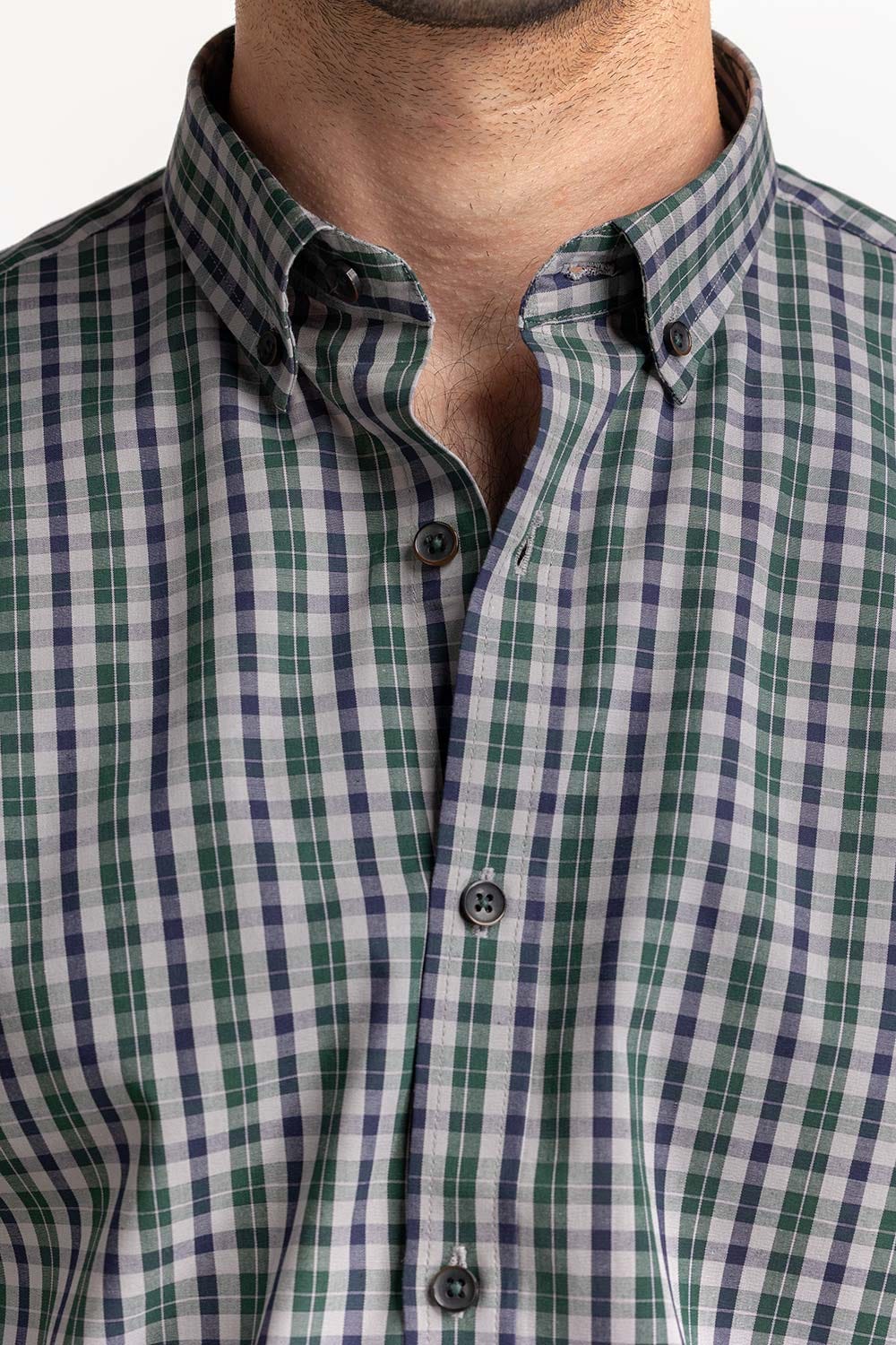 Green Black Checkered Formal Shirt MN-FS-YD24-058