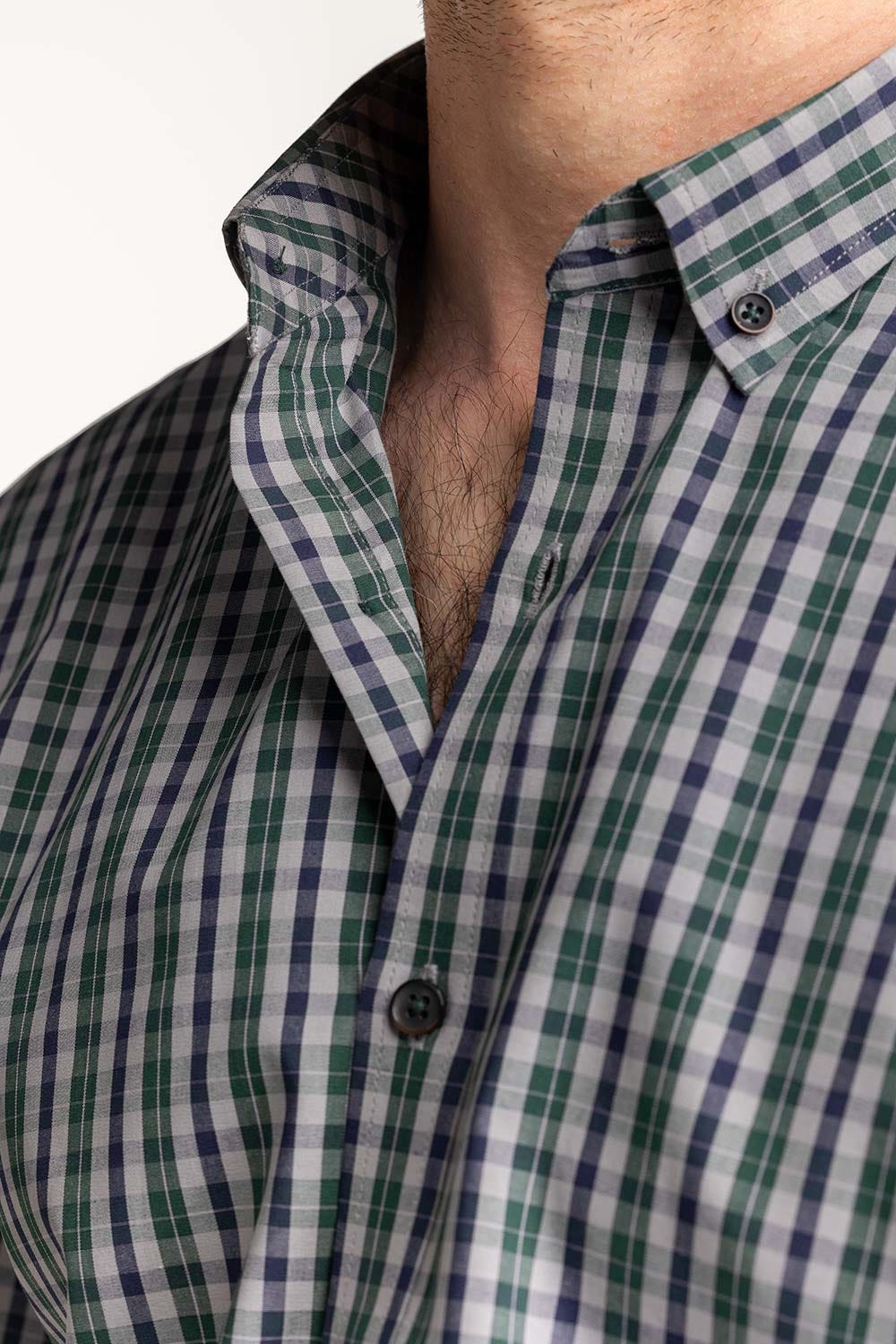 Green Black Checkered Formal Shirt MN-FS-YD24-058