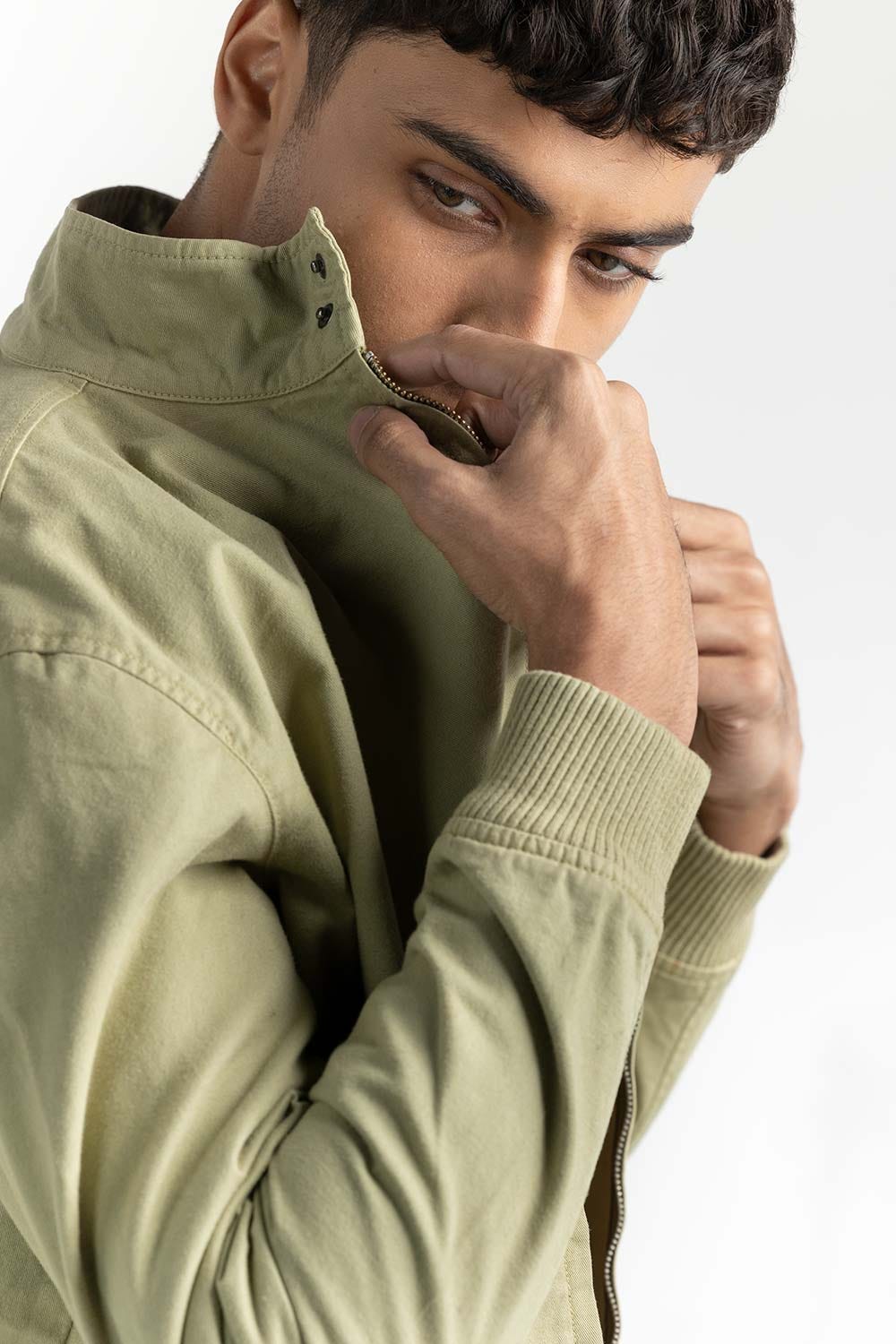 Green Bomber Jacket 224-110-044