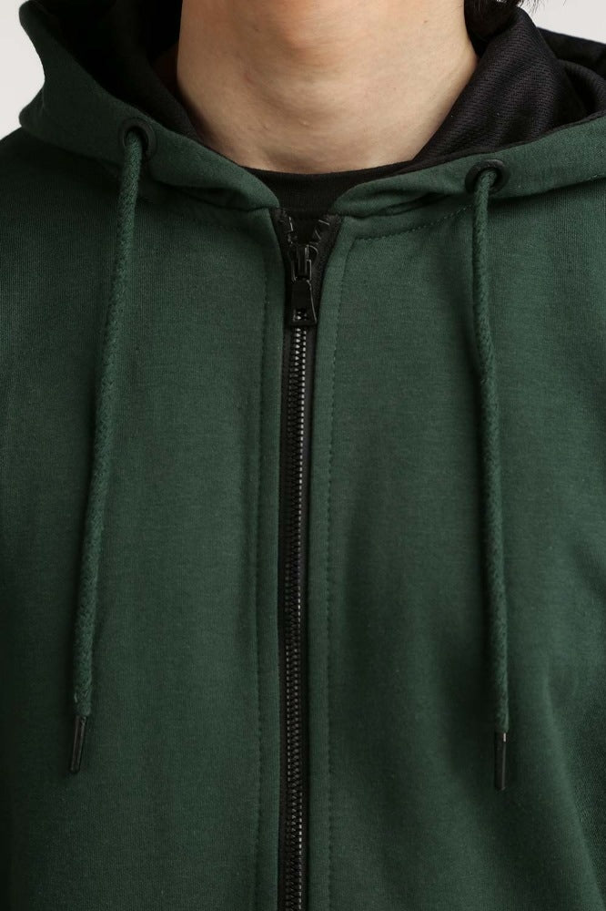 Green Hooded Zipper MN-HDZ-WS23-006