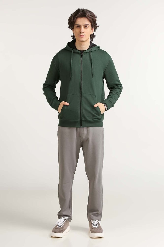 Green Hooded Zipper MN-HDZ-WS23-006