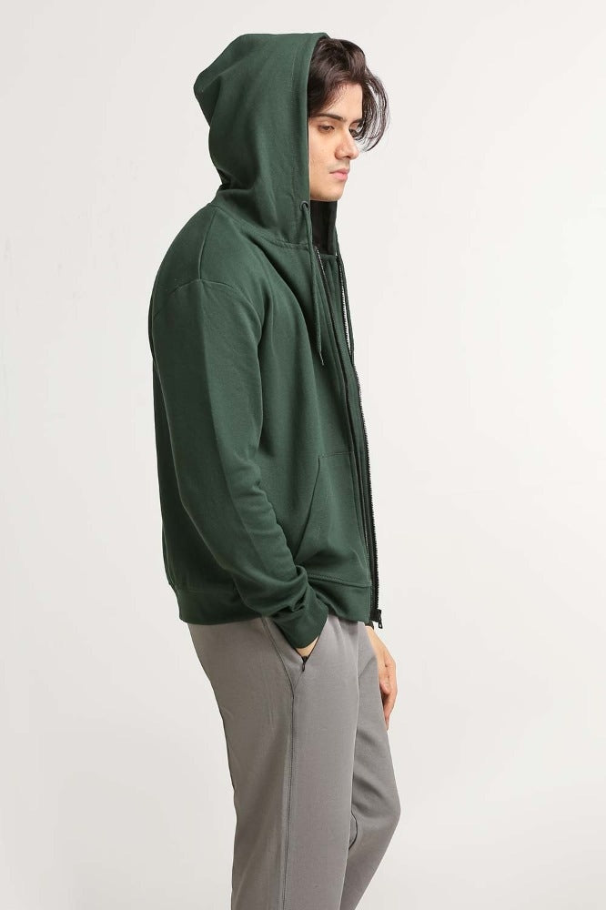 Green Hooded Zipper MN-HDZ-WS23-006