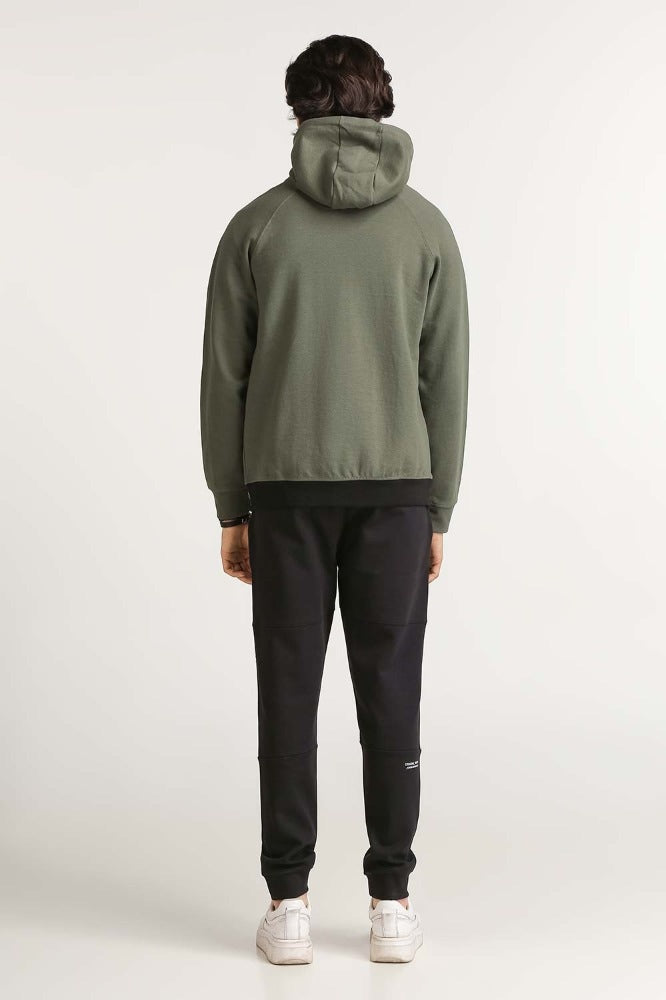 Green Hooded Zipper MN-HDZ-WS23-018