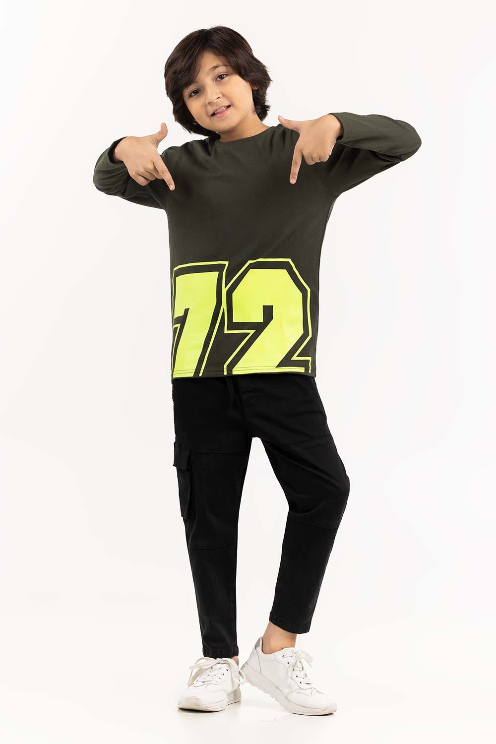 Junior Boy Green T-Shirt 224-313-015