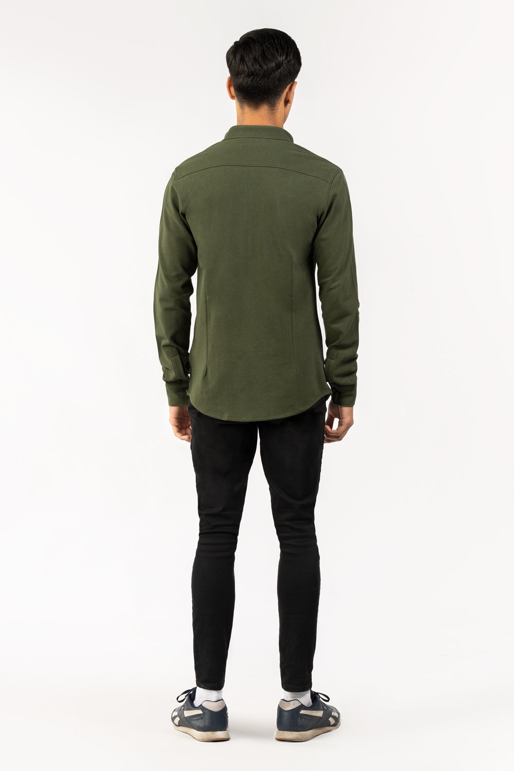 Green Knitted Casual Shirt FS-CS-KNIT-D13