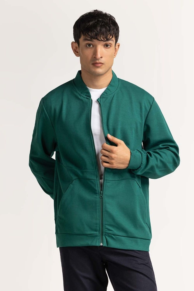 Green Knitted Jacket MN-KNJ-WS23-007