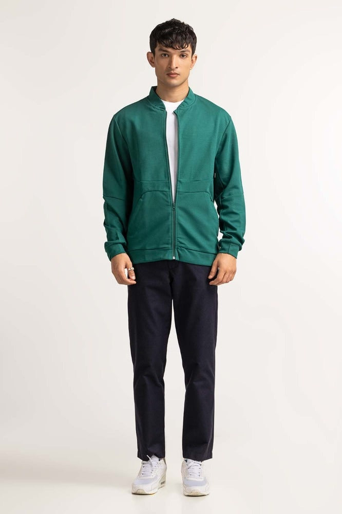 Green Knitted Jacket MN-KNJ-WS23-007