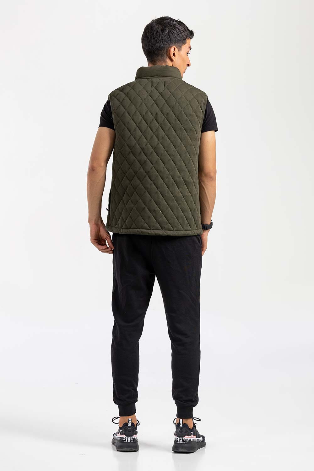 Green Mock Neck Vest Jacket JKT-MNV-D26-03