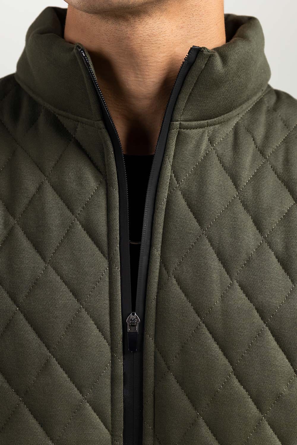 Green Mock Neck Vest Jacket JKT-MNV-D26-03