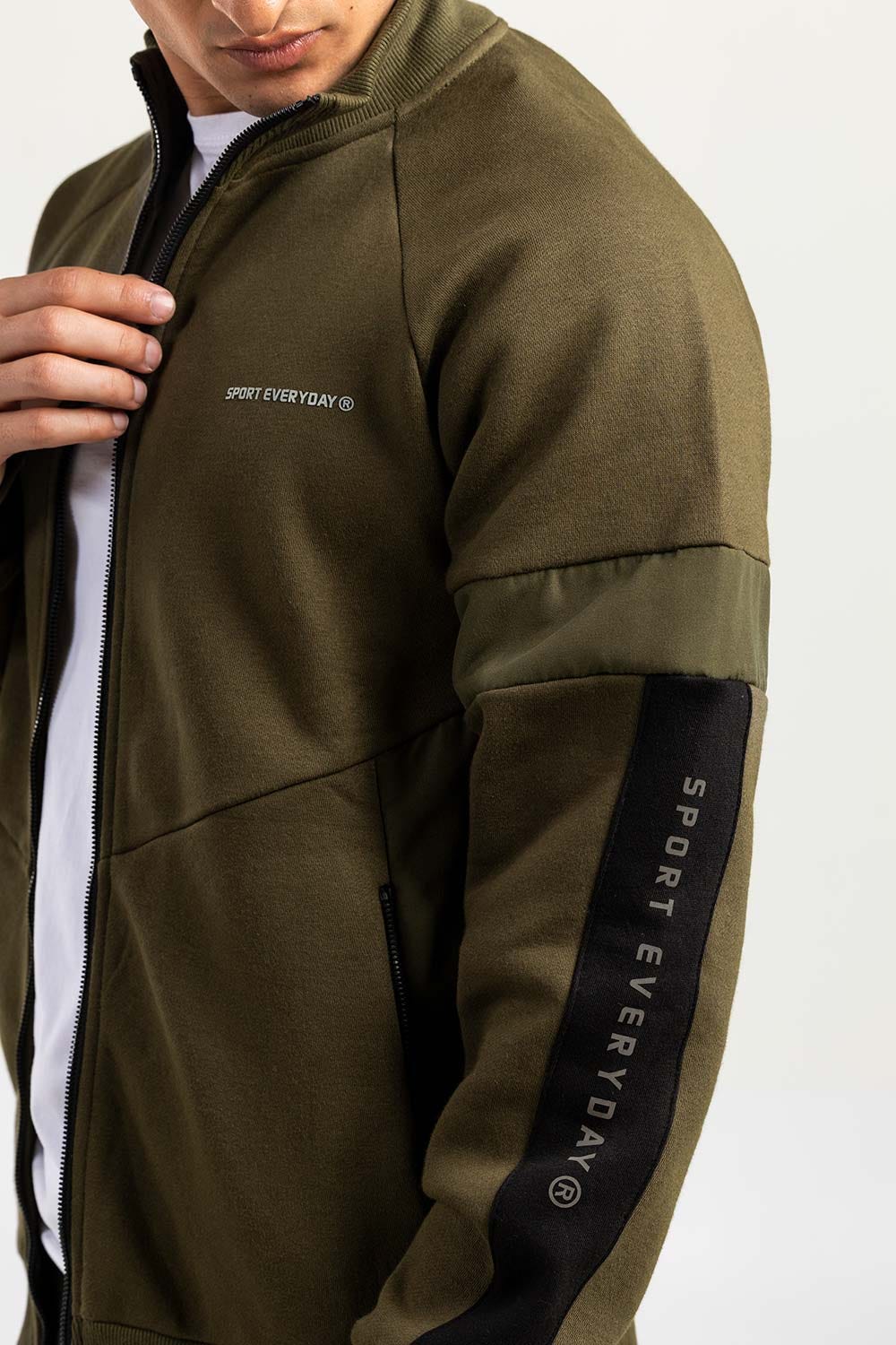 Green Mock Neck Zipper Jacket JKT-MNZ-77-01