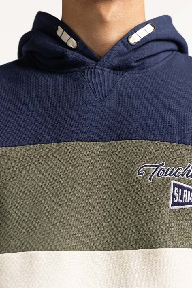 Green Navy Fashion Hooded Zipper MN-HDZ-WS23-009