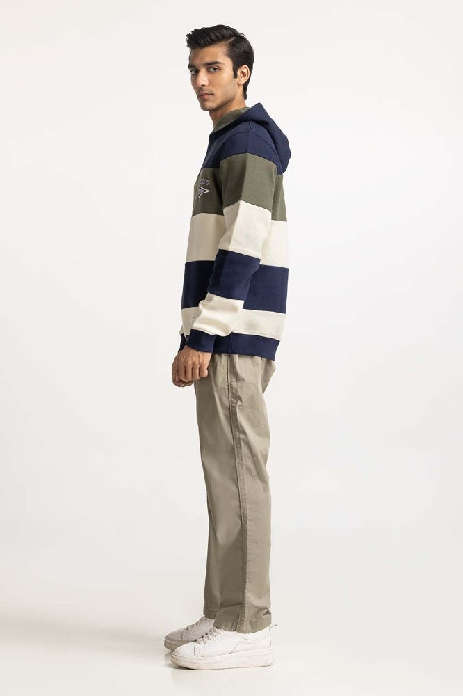 Green Navy Fashion Hooded Zipper MN-HDZ-WS23-009