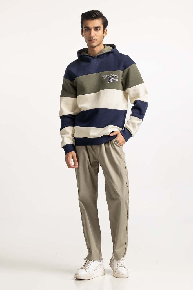 Green Navy Fashion Hooded Zipper MN-HDZ-WS23-009