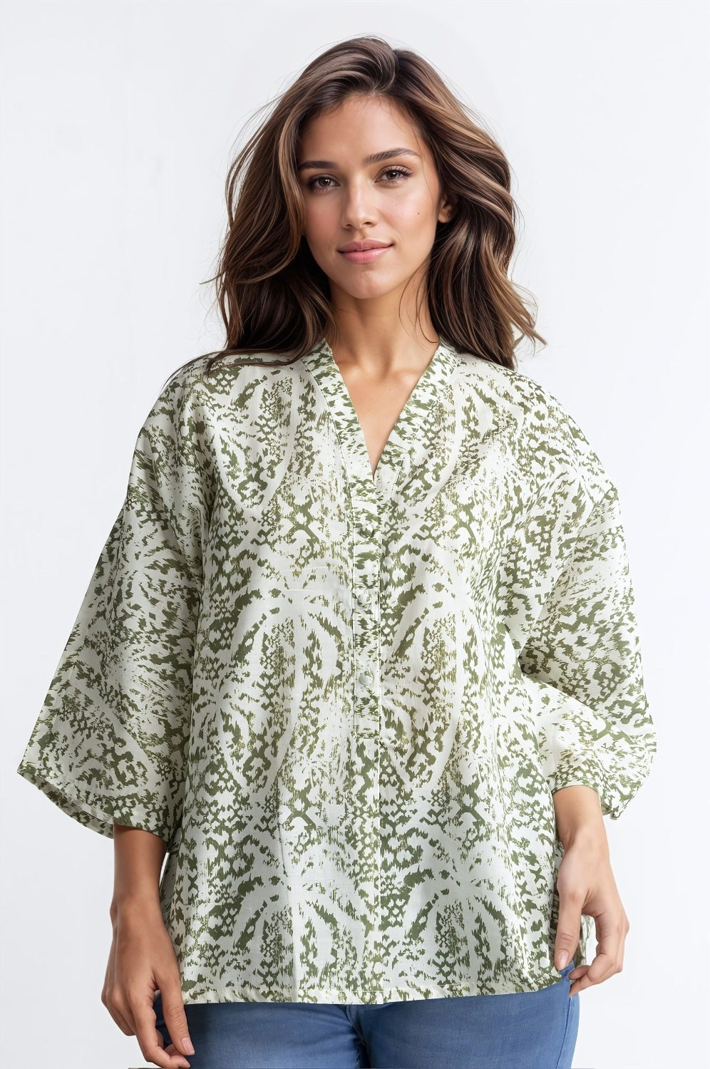 Green Printed Blouse WM-CS-SS24-033