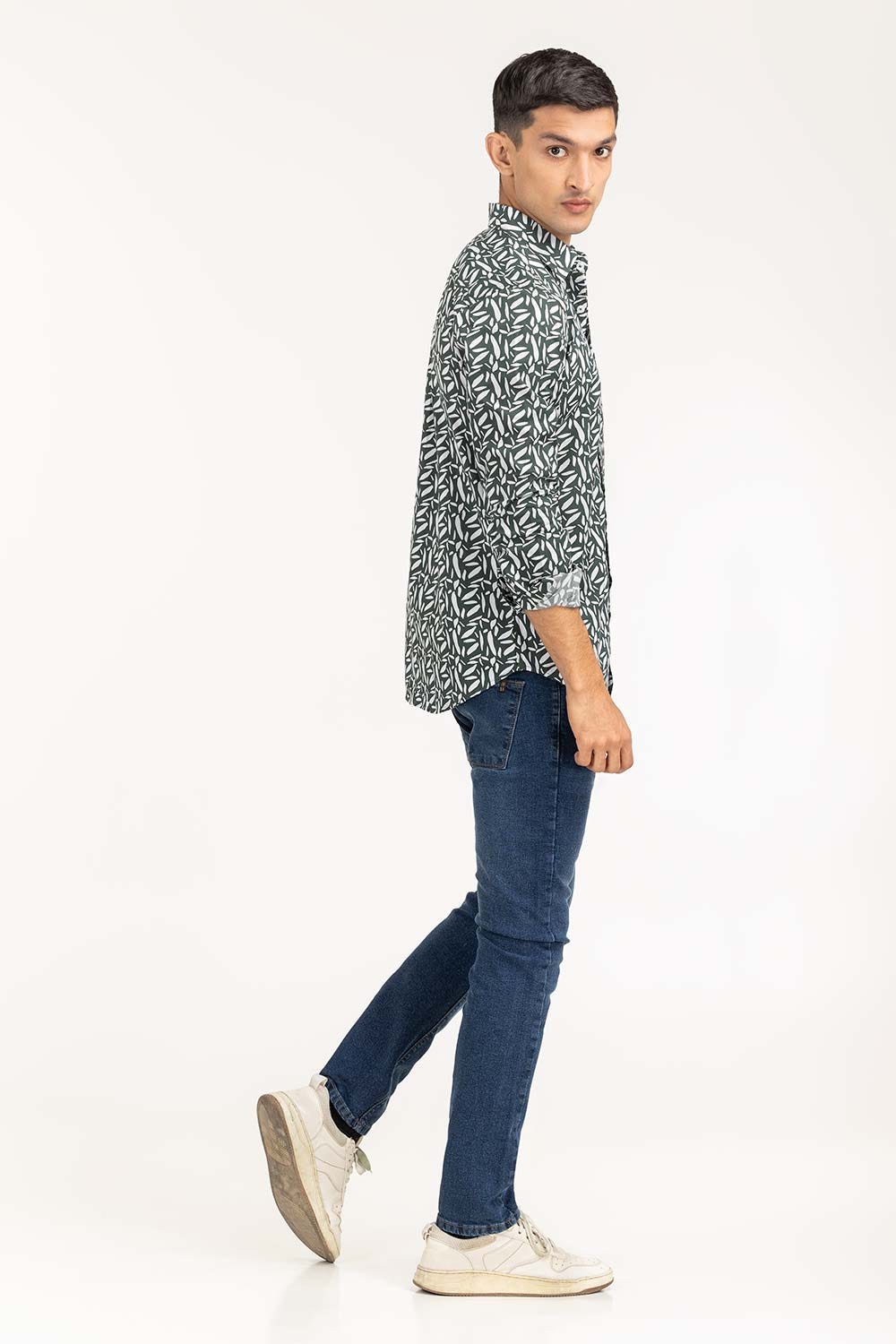 Green Printed Casual Shirt CS-PRT22-001