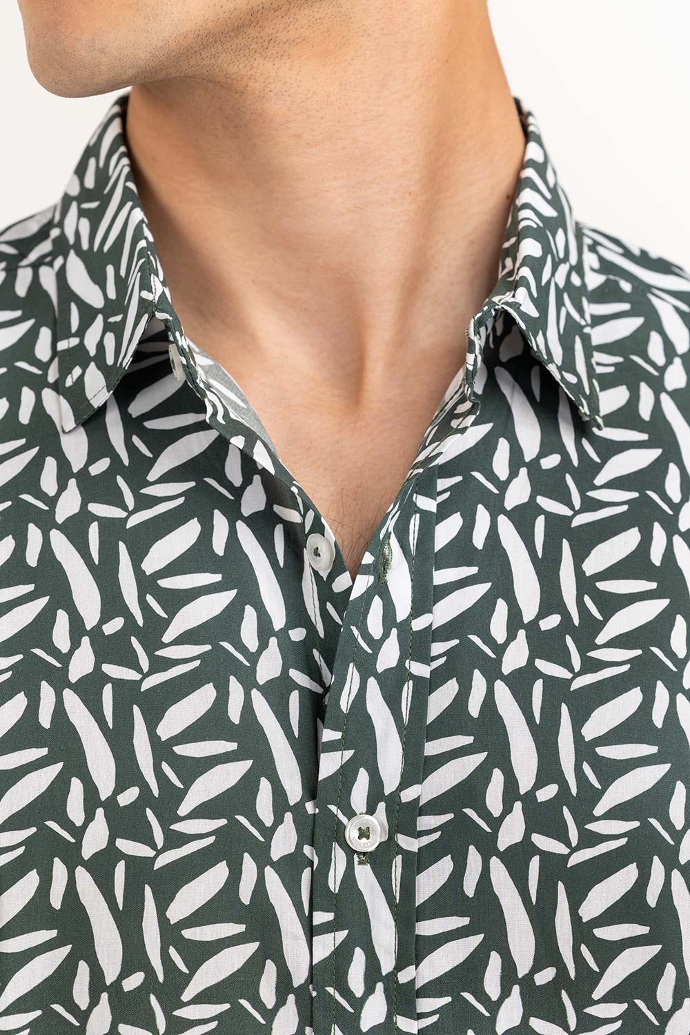 Green Printed Casual Shirt CS-PRT22-001