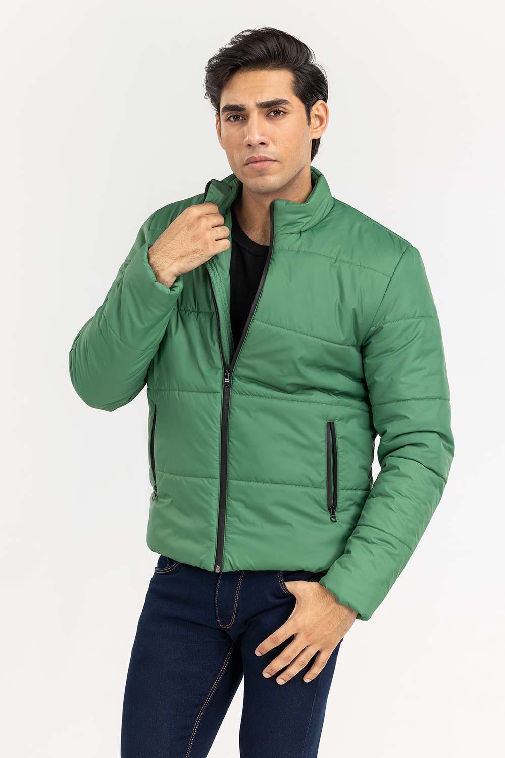 Green Puffer Jacket JKT-WOV22-017