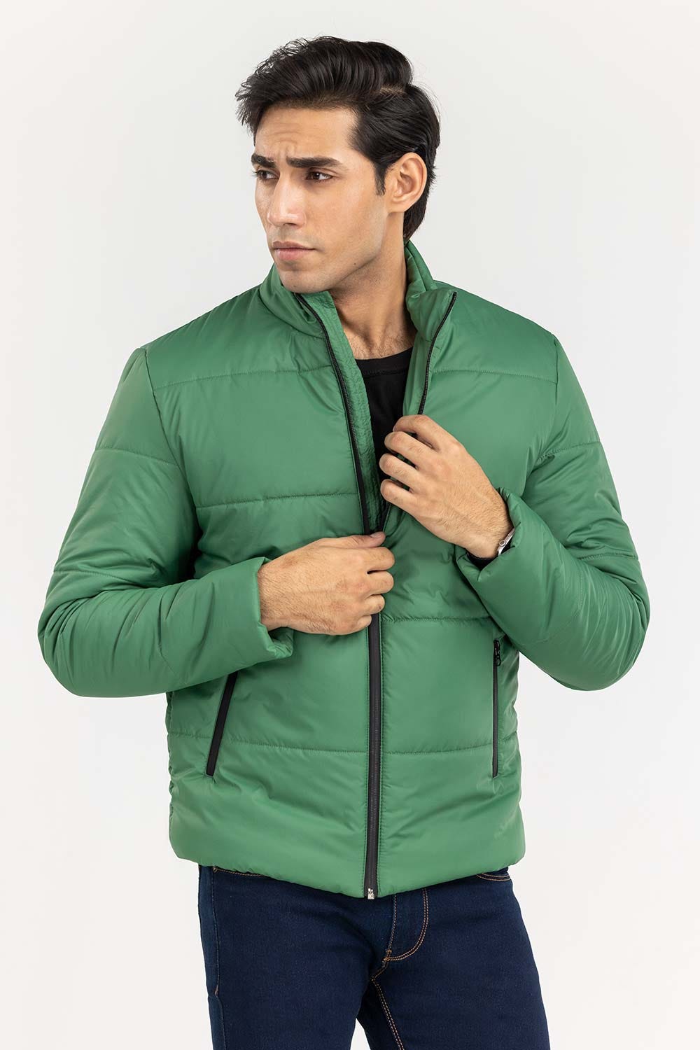 Green Puffer Jacket JKT-WOV22-017