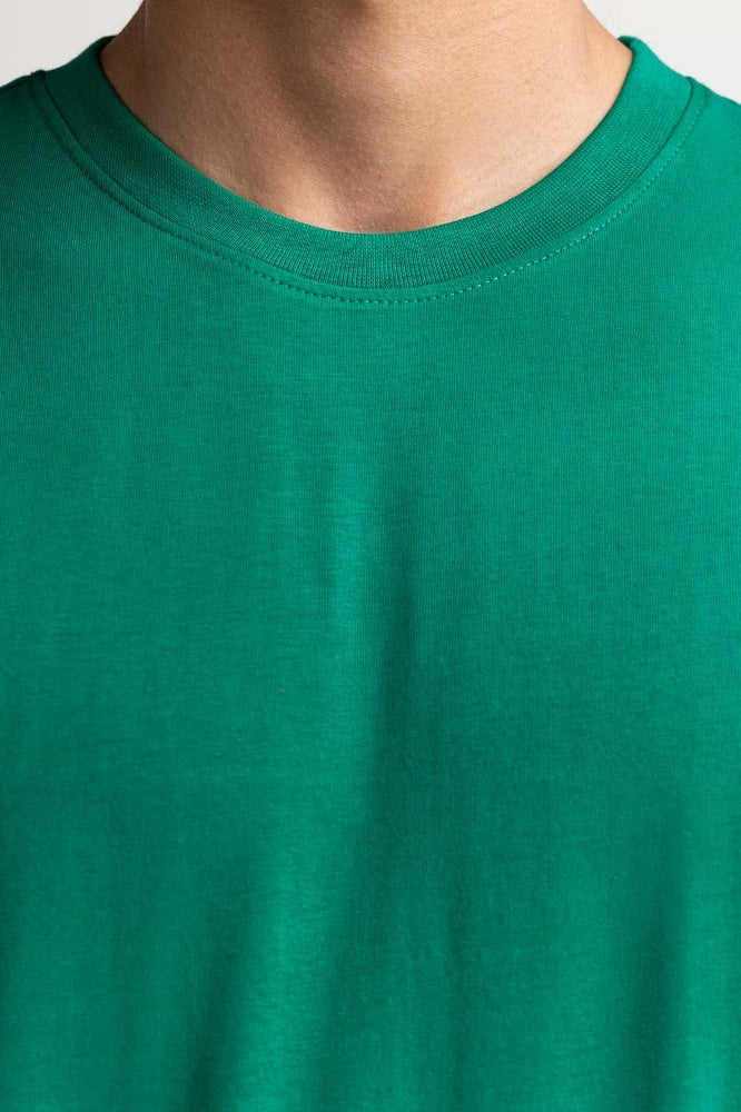 Green Roled Up Sleeve Tee TS-CNSJ24-089