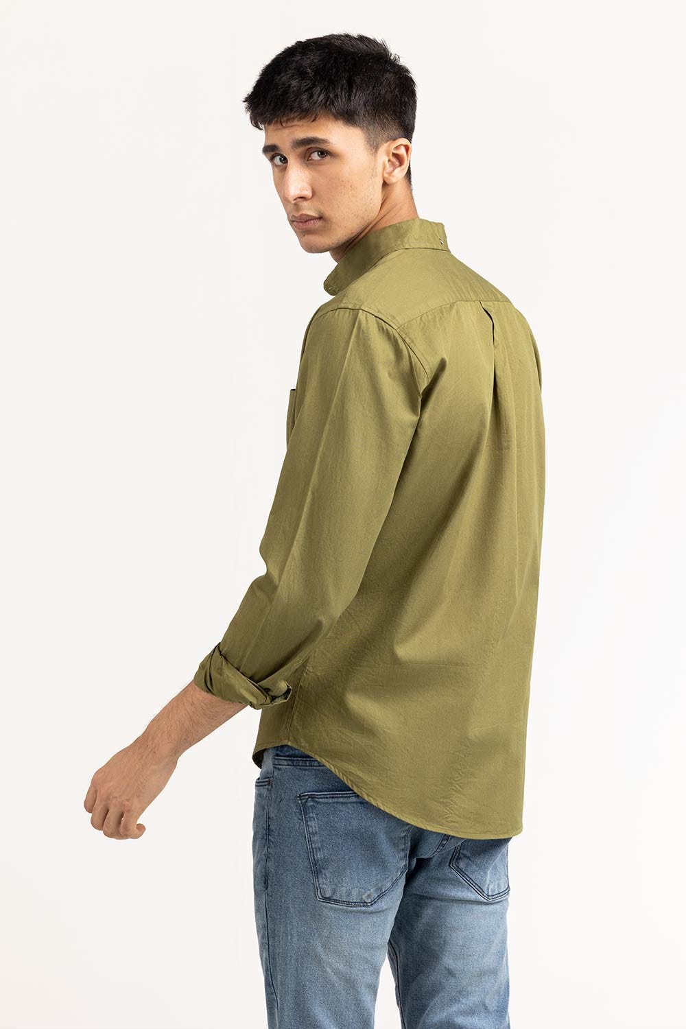 Green Solid Casual Shirt CS-PD22-017