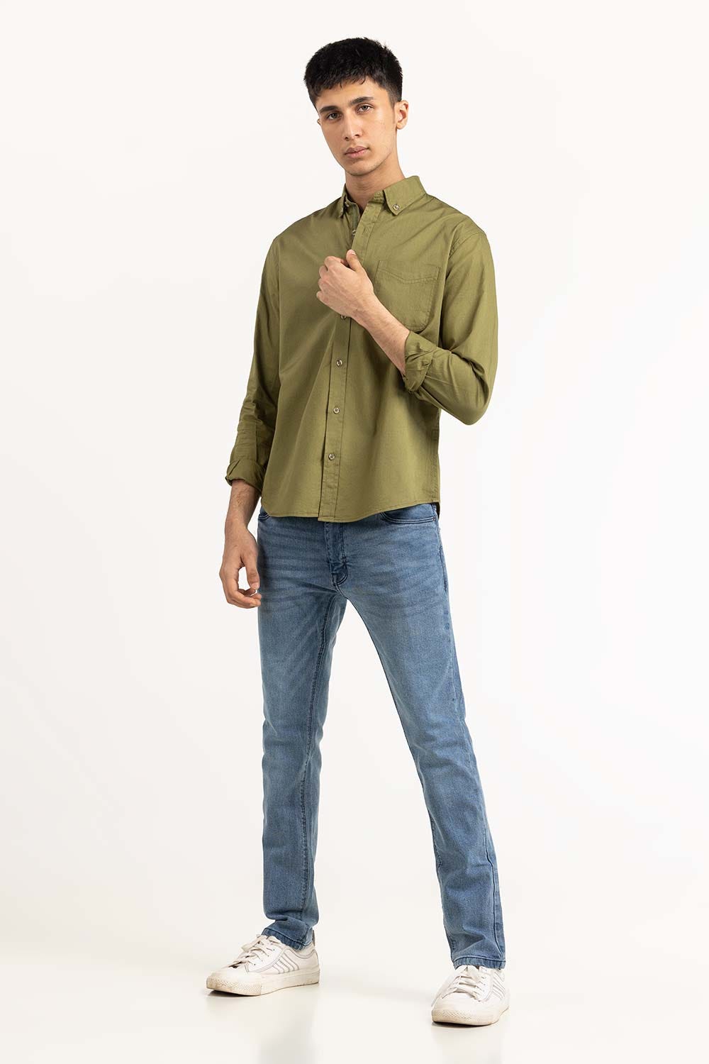 Green Solid Casual Shirt CS-PD22-017