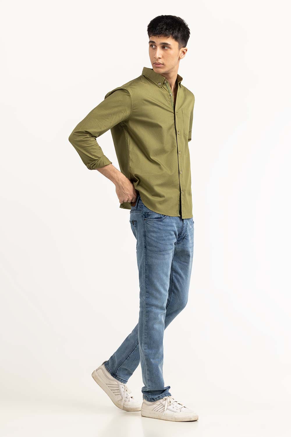 Green Solid Casual Shirt CS-PD22-017
