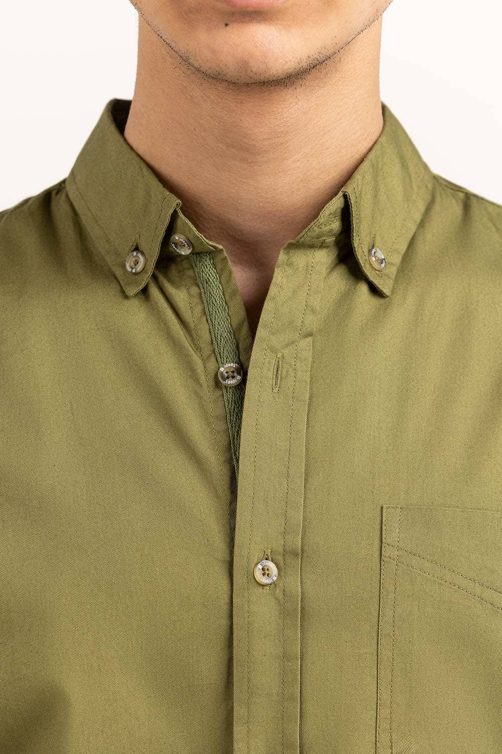 Green Solid Casual Shirt CS-PD22-017