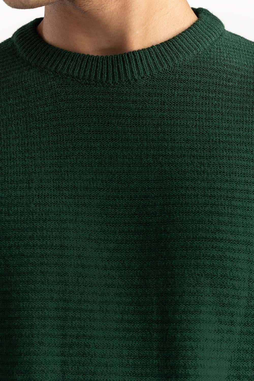 Green Textured Sweater 224-111-018