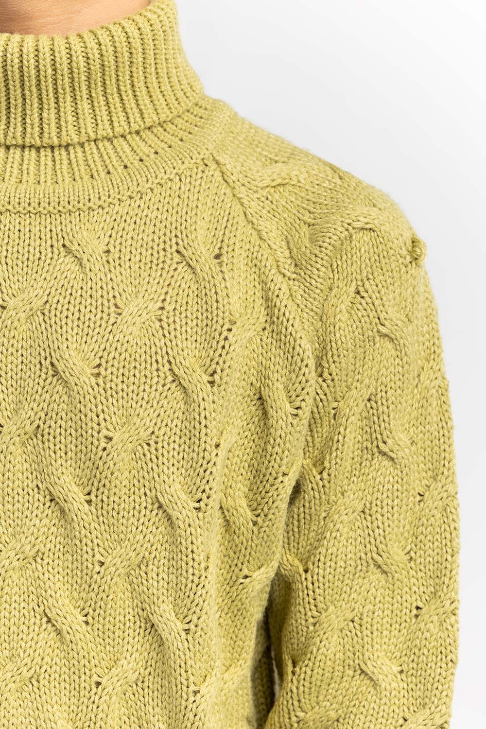 Green Textured Turtle Neck Sweater SWT-FFSTN22-260