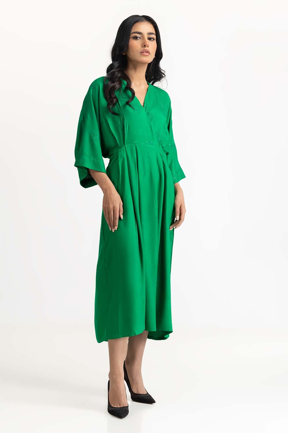 Green Viscose Top 224-217-006