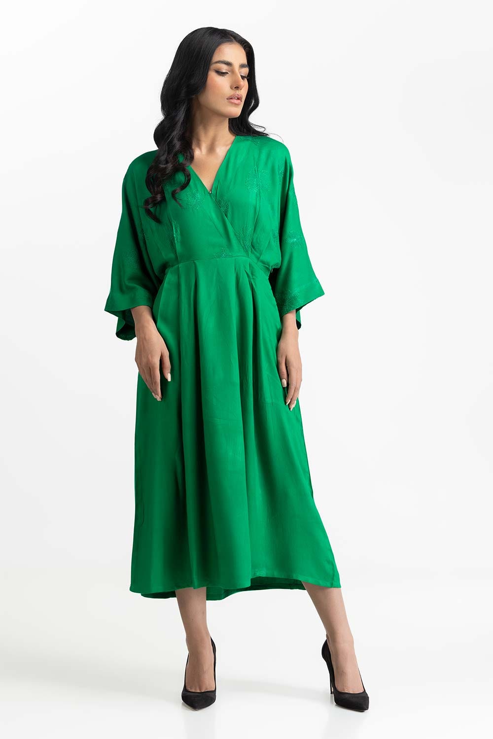 Green Viscose Top 224-217-006