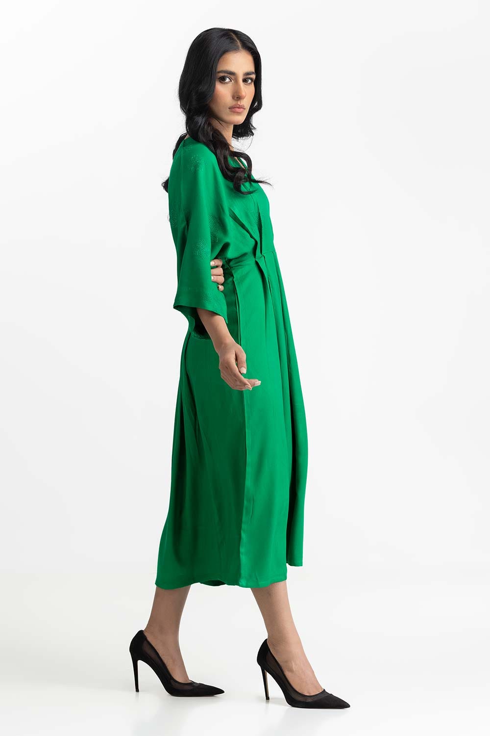 Green Viscose Top 224-217-006