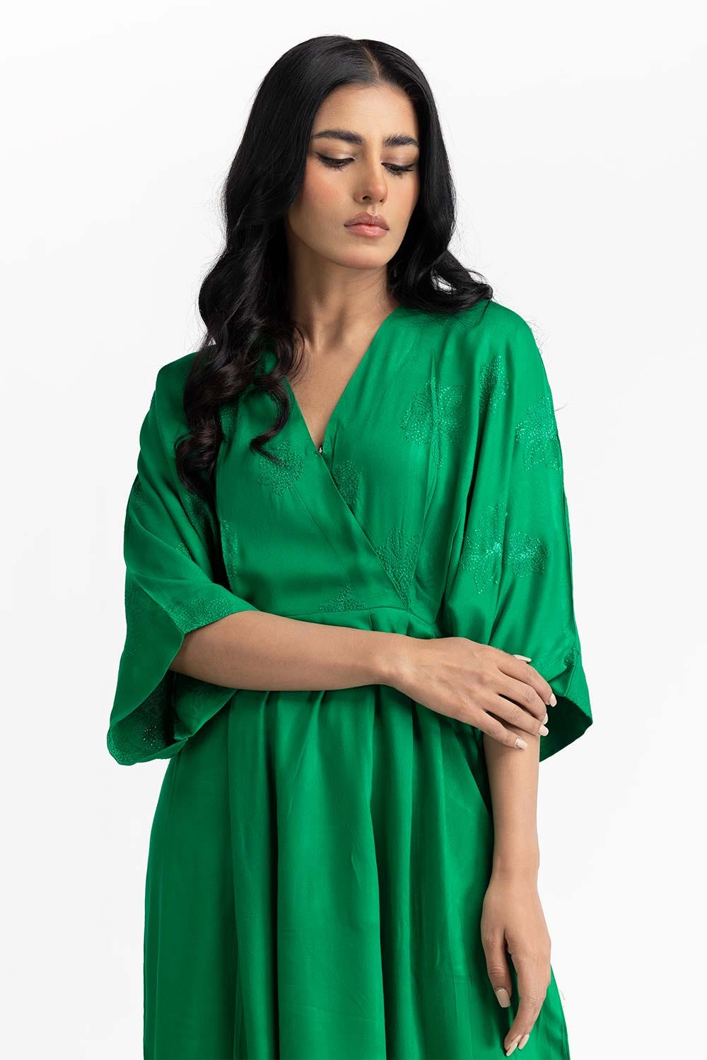 Green Viscose Top 224-217-006