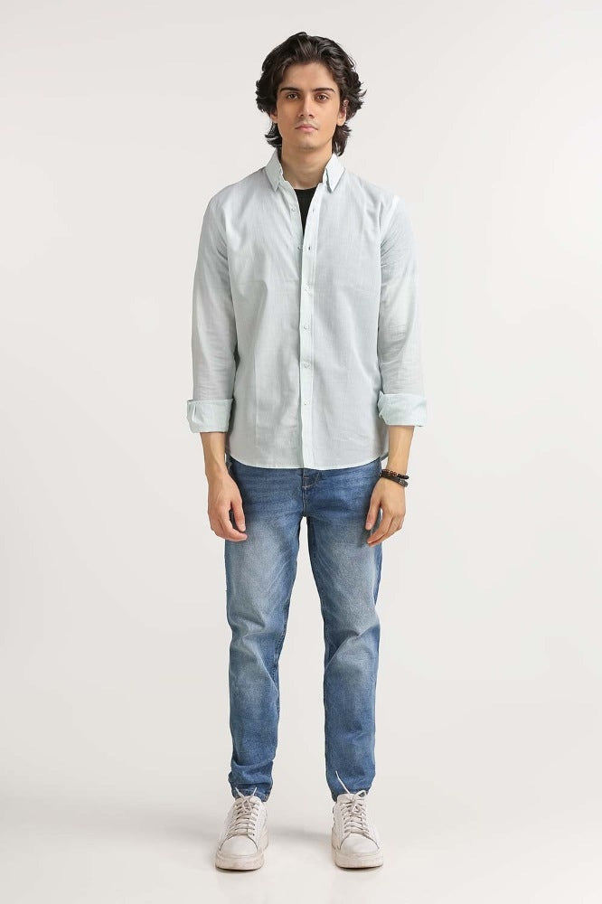 Green White Basic Casual Shirt MN-CS-YD23-048