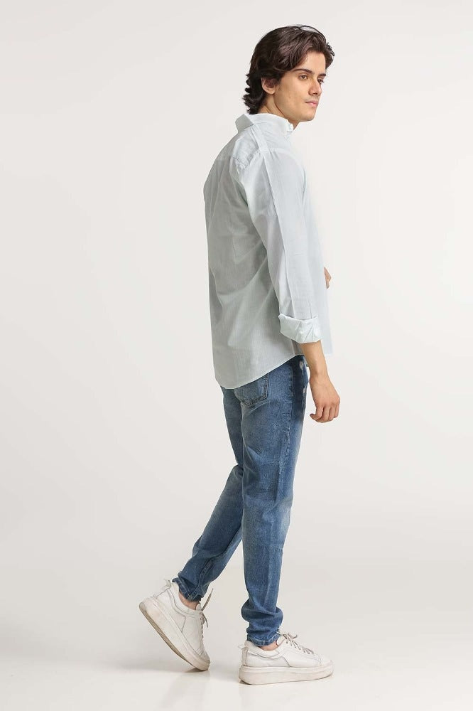 Green White Basic Casual Shirt MN-CS-YD23-048