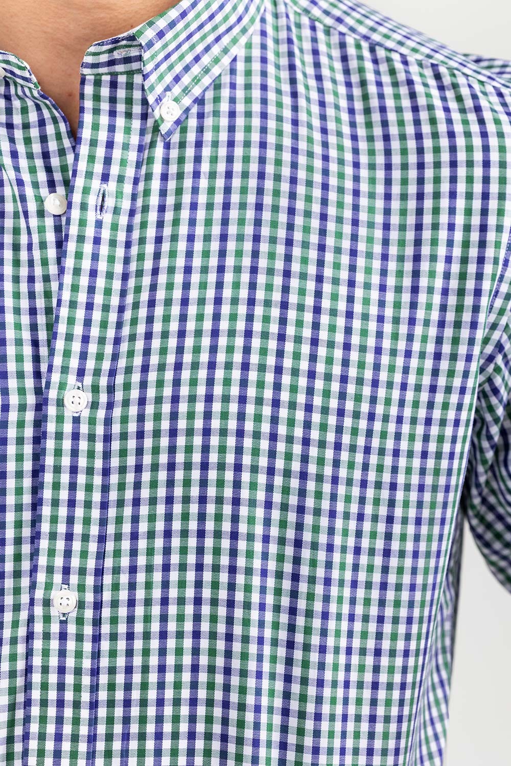Green White Checkered Smart Casual Shirt CM-YD-2895 SC