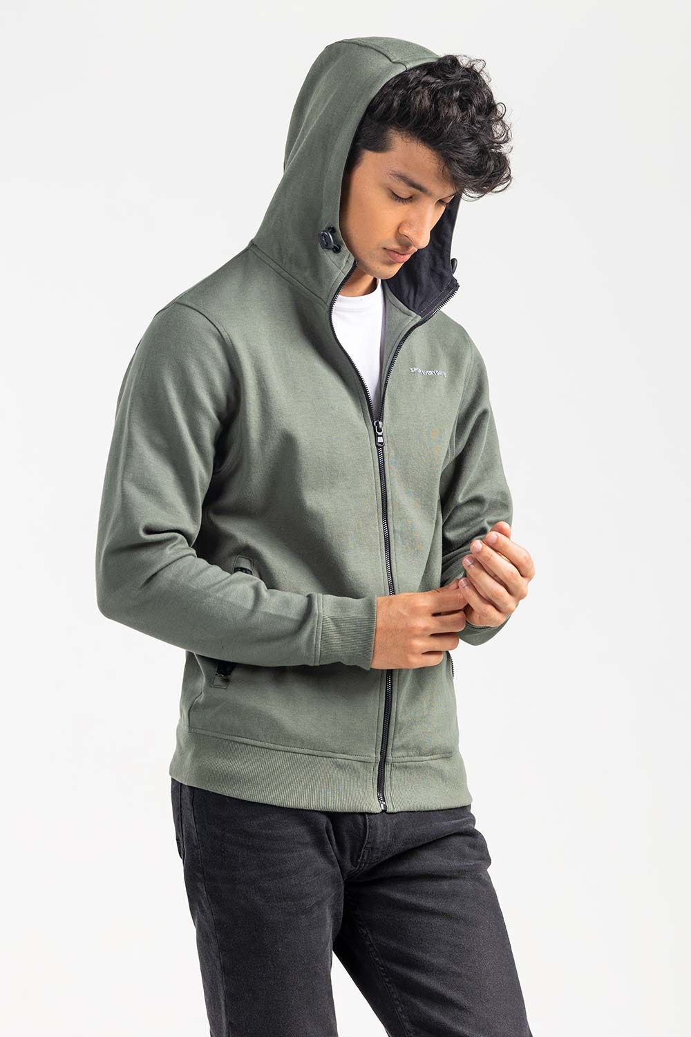 Green Zipper Hoodie JKT-HZJ-D49-02