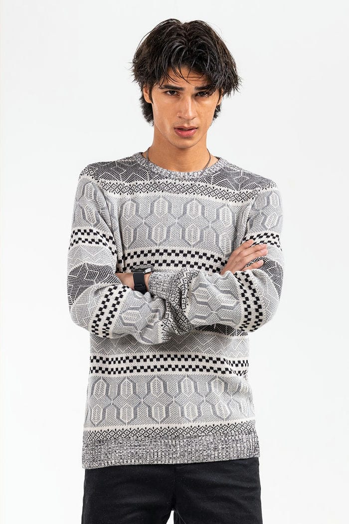 Grey-Black Fashion Sweater FS-SWT-FD-347-01