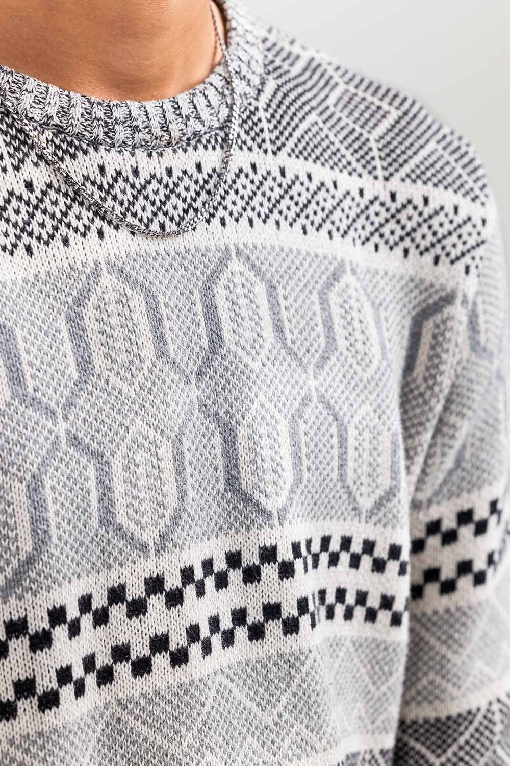 Grey-Black Fashion Sweater FS-SWT-FD-347-01