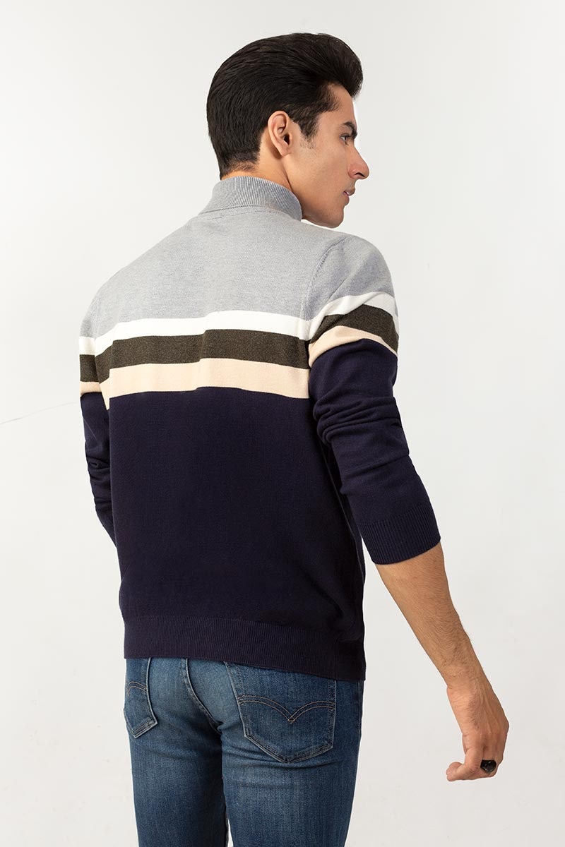 Grey-Navy Sweater FS-SWT-VPN-FD-237-01