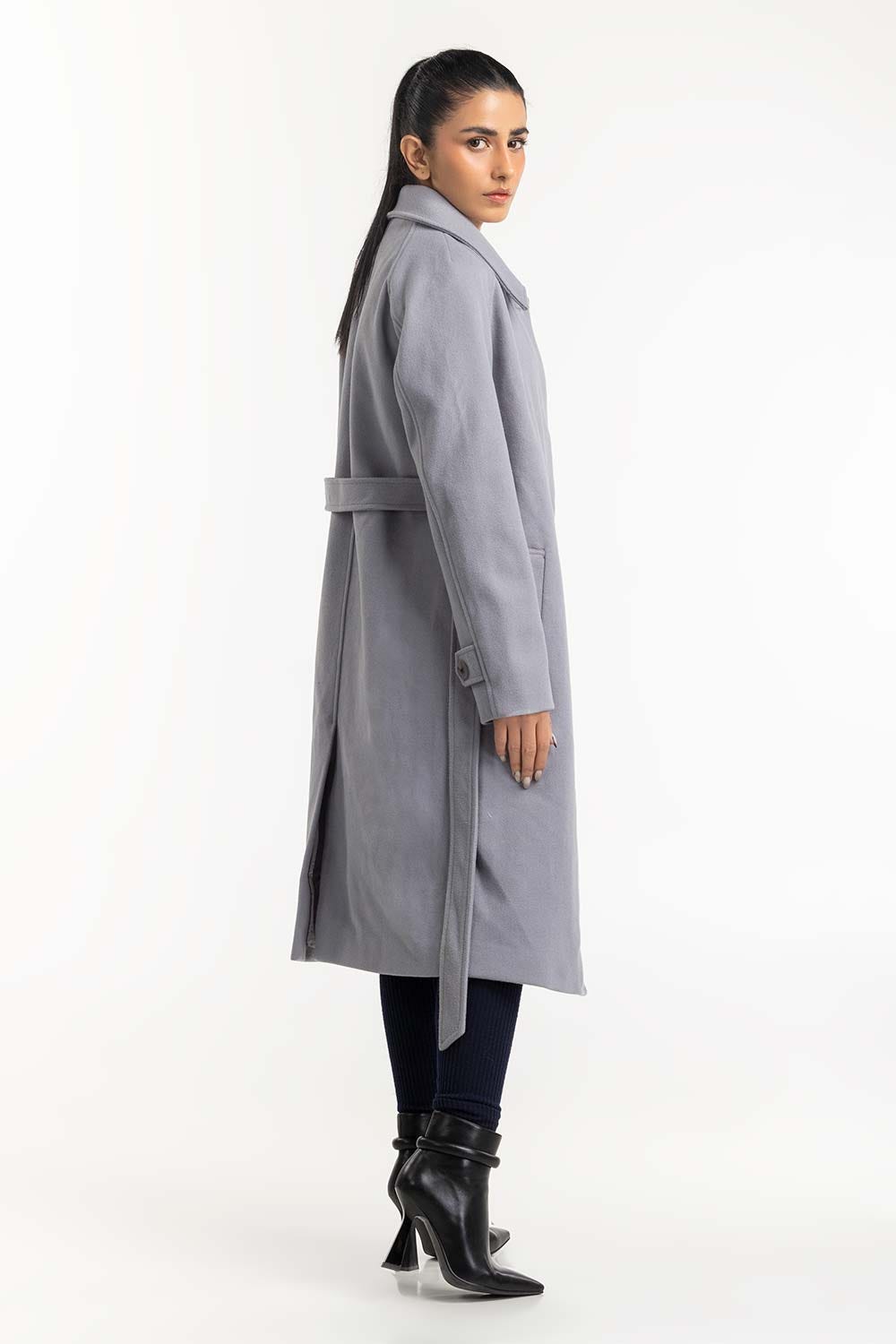 Ash Grey Long Coat 224-210-023