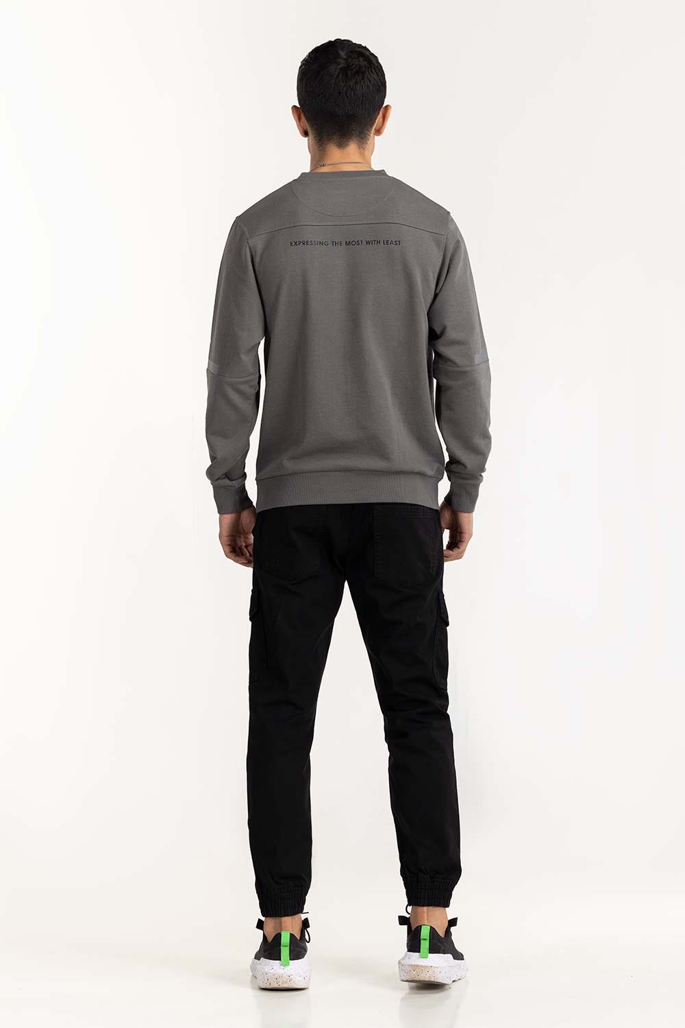 Grey Basic Mock Neck Sweat Shirt SWS-F22-060