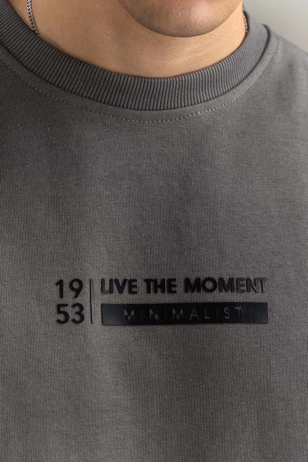 Grey Basic Mock Neck Sweat Shirt SWS-F22-060