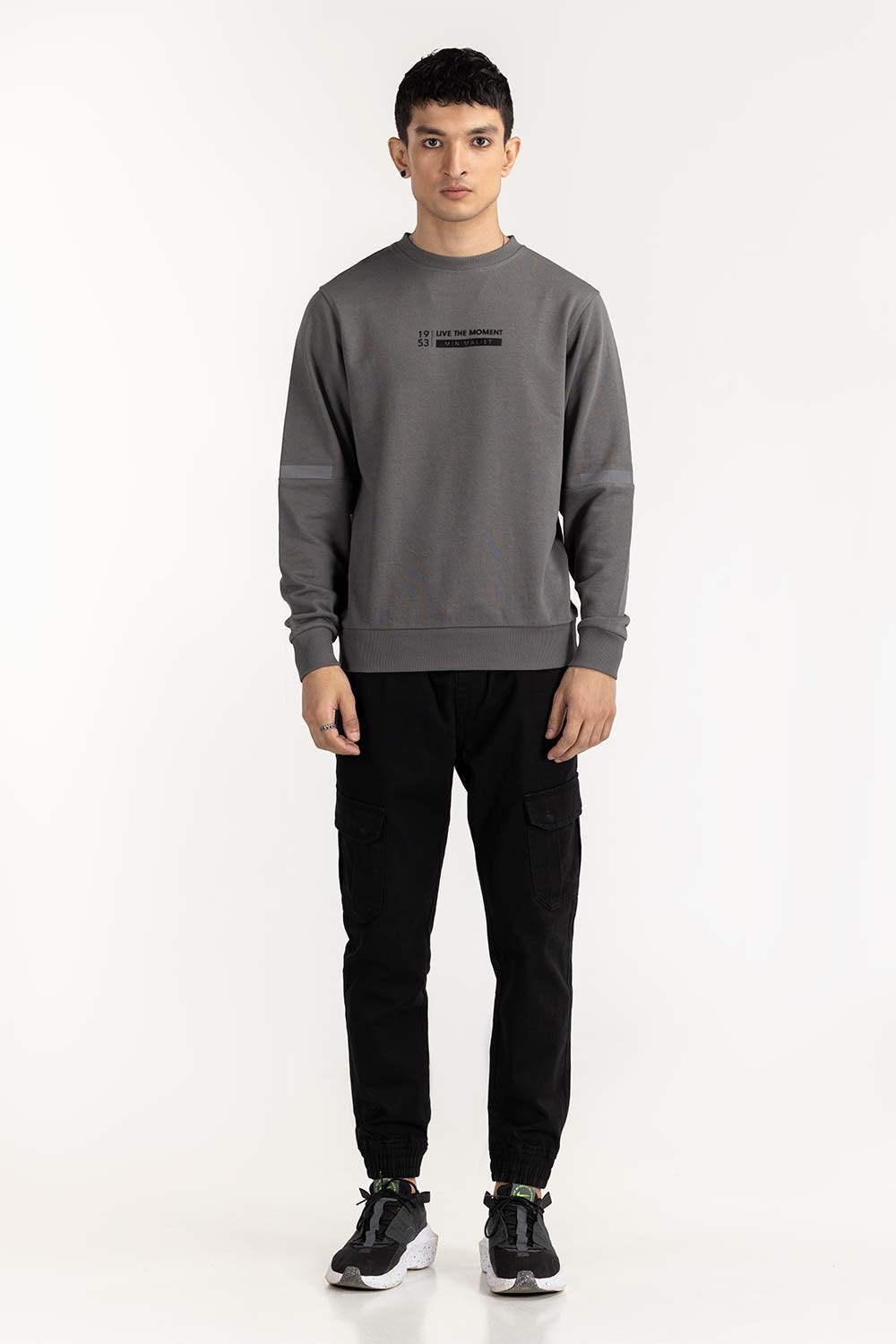 Grey Basic Mock Neck Sweat Shirt SWS-F22-060