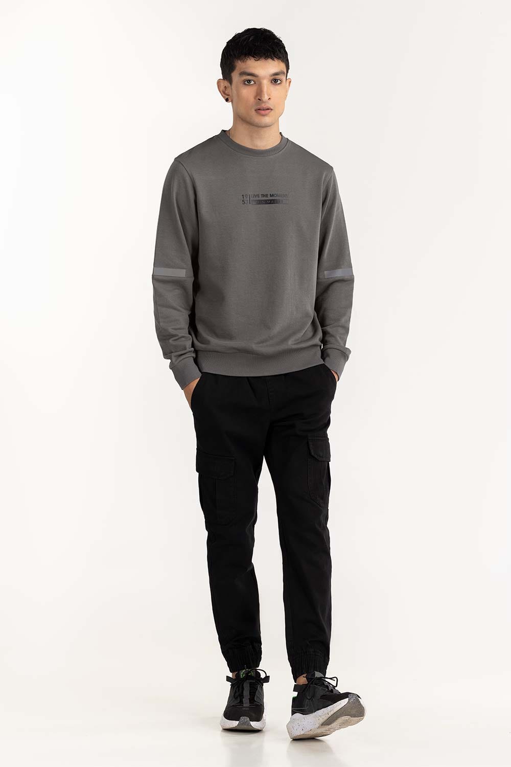 Grey Basic Mock Neck Sweat Shirt SWS-F22-060